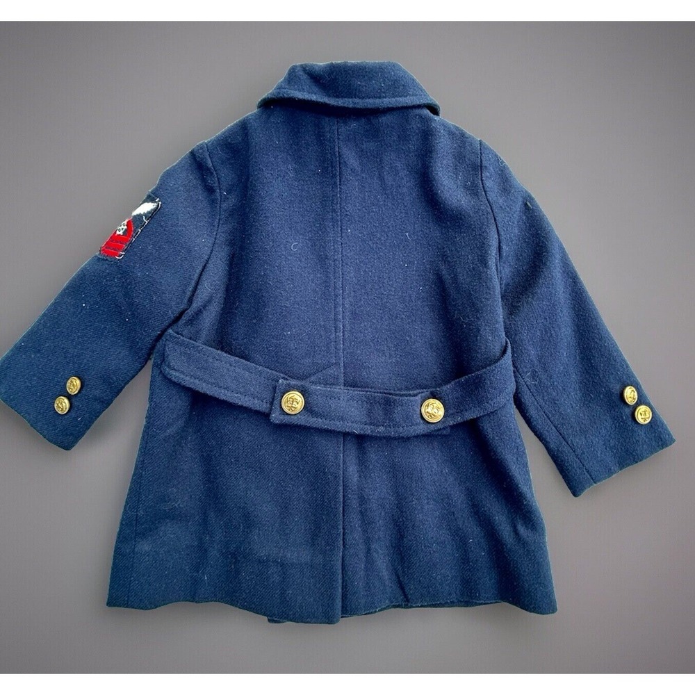 VINTAGE 1960's Fieldstone Double Breasted Wool Coat JFK Jr US Navy Boys Size 2 - Picture 2 of 12